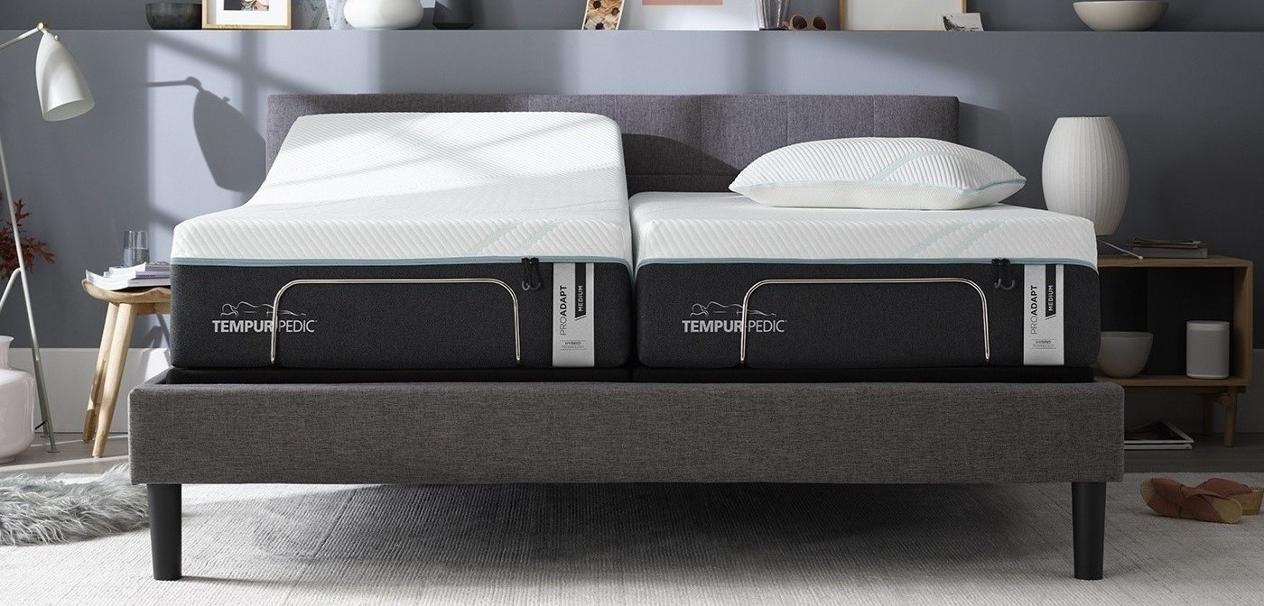 Split California King Adapt mattress on an adjustable base